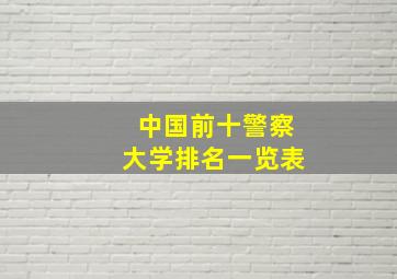 中国前十警察大学排名一览表