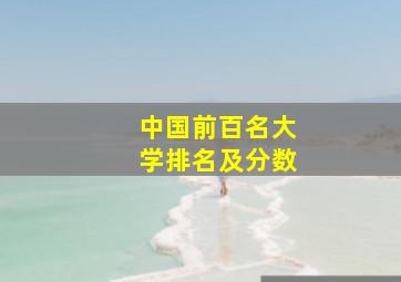 中国前百名大学排名及分数