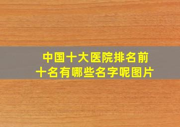 中国十大医院排名前十名有哪些名字呢图片