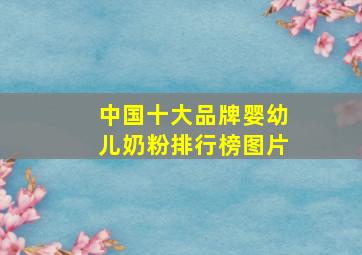 中国十大品牌婴幼儿奶粉排行榜图片