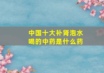 中国十大补肾泡水喝的中药是什么药