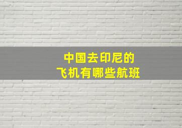 中国去印尼的飞机有哪些航班