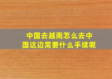 中国去越南怎么去中国这边需要什么手续呢