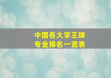 中国各大学王牌专业排名一览表