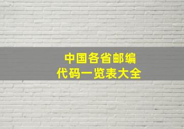 中国各省邮编代码一览表大全