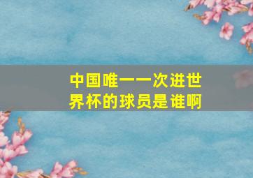 中国唯一一次进世界杯的球员是谁啊