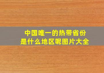 中国唯一的热带省份是什么地区呢图片大全