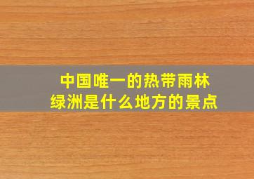 中国唯一的热带雨林绿洲是什么地方的景点