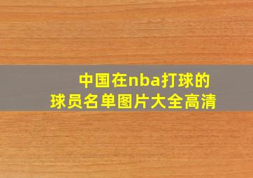 中国在nba打球的球员名单图片大全高清