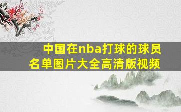 中国在nba打球的球员名单图片大全高清版视频