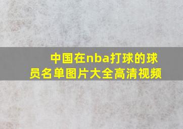 中国在nba打球的球员名单图片大全高清视频