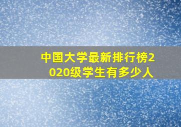 中国大学最新排行榜2020级学生有多少人