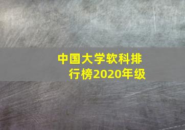 中国大学软科排行榜2020年级