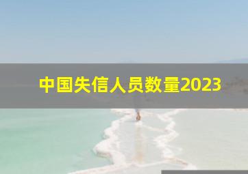 中国失信人员数量2023