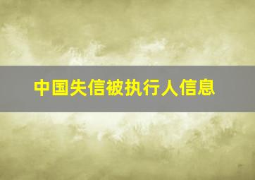 中国失信被执行人信息