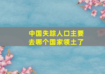 中国失踪人口主要去哪个国家领土了