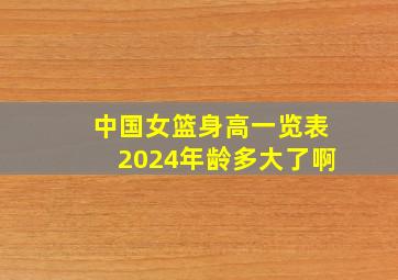 中国女篮身高一览表2024年龄多大了啊