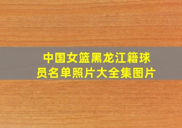 中国女篮黑龙江籍球员名单照片大全集图片