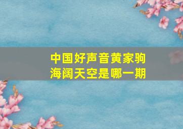 中国好声音黄家驹海阔天空是哪一期