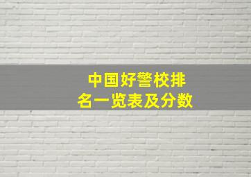 中国好警校排名一览表及分数