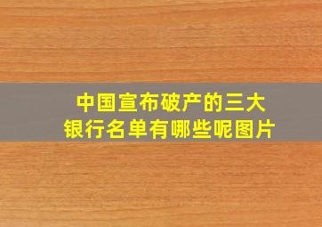 中国宣布破产的三大银行名单有哪些呢图片