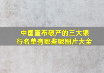 中国宣布破产的三大银行名单有哪些呢图片大全