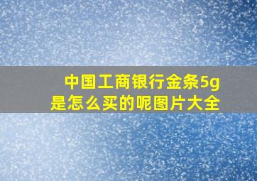 中国工商银行金条5g是怎么买的呢图片大全