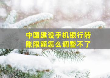 中国建设手机银行转账限额怎么调整不了