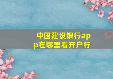 中国建设银行app在哪里看开户行