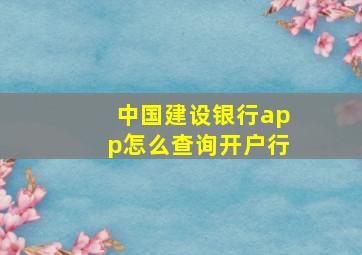 中国建设银行app怎么查询开户行