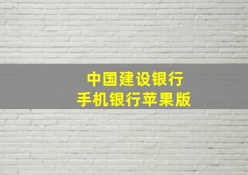 中国建设银行手机银行苹果版