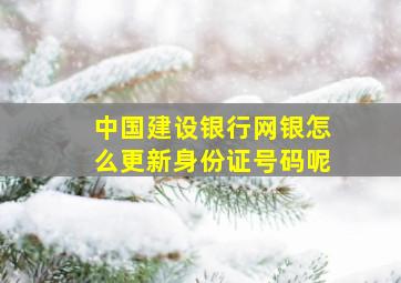 中国建设银行网银怎么更新身份证号码呢