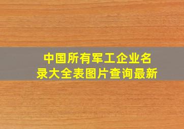 中国所有军工企业名录大全表图片查询最新