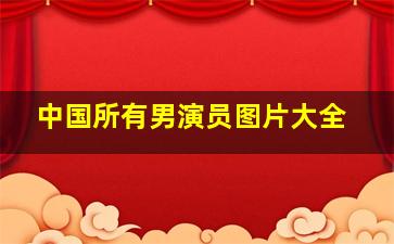 中国所有男演员图片大全