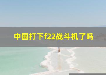 中国打下f22战斗机了吗