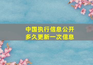 中国执行信息公开多久更新一次信息