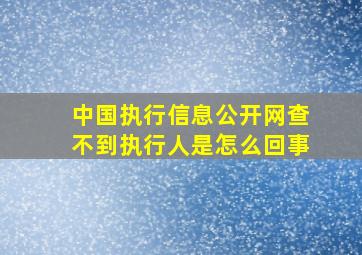 中国执行信息公开网查不到执行人是怎么回事