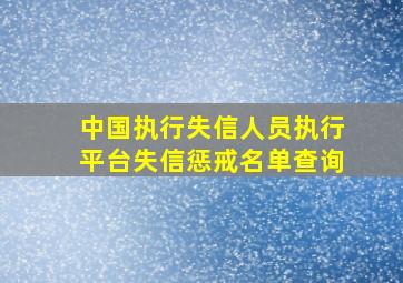 中国执行失信人员执行平台失信惩戒名单查询