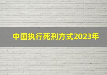 中国执行死刑方式2023年