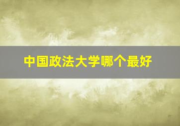 中国政法大学哪个最好