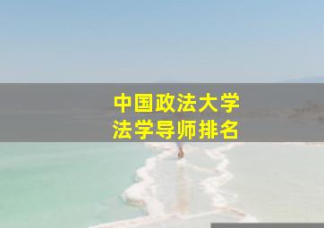 中国政法大学法学导师排名