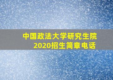 中国政法大学研究生院2020招生简章电话