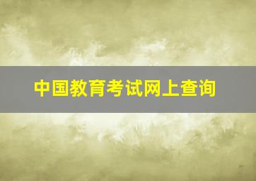 中国教育考试网上查询