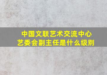 中国文联艺术交流中心艺委会副主任是什么级别