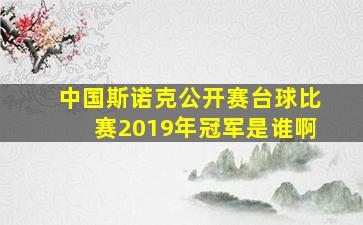 中国斯诺克公开赛台球比赛2019年冠军是谁啊