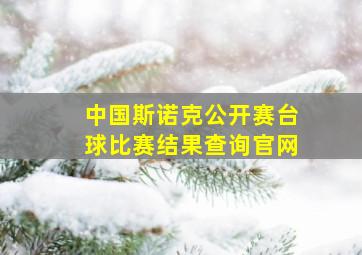 中国斯诺克公开赛台球比赛结果查询官网