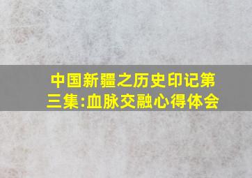 中国新疆之历史印记第三集:血脉交融心得体会