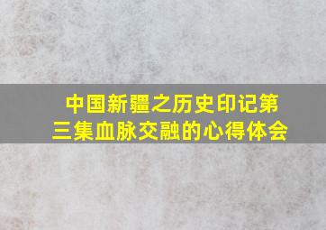 中国新疆之历史印记第三集血脉交融的心得体会