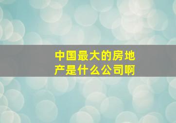 中国最大的房地产是什么公司啊