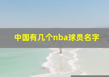 中国有几个nba球员名字